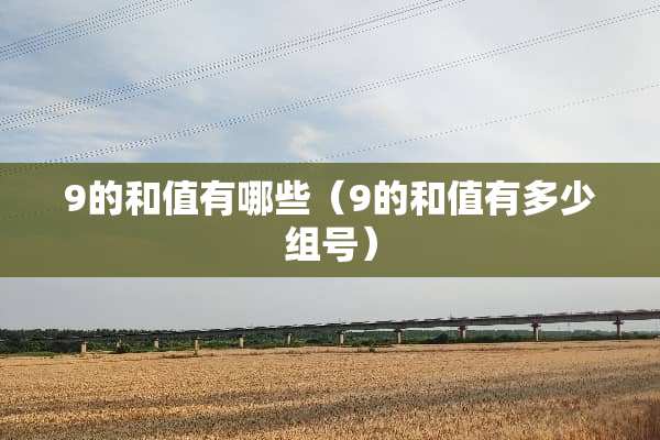 9的和值有哪些（9的和值有多少组号）