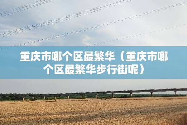 重庆市哪个区最繁华（重庆市哪个区最繁华步行街呢）