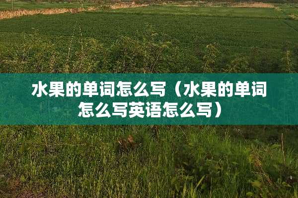 水果的单词怎么写（水果的单词怎么写英语怎么写）