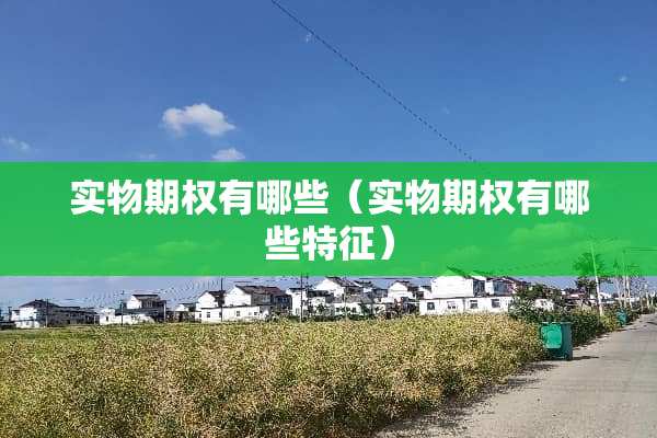 实物期权有哪些（实物期权有哪些特征）