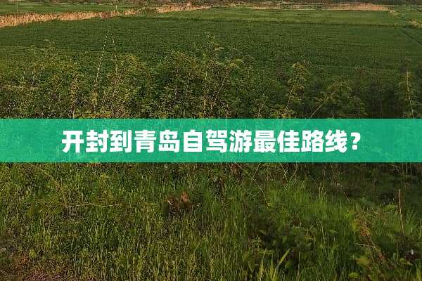 开封到青岛自驾游最佳路线？