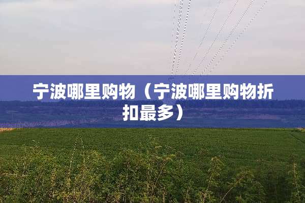 宁波哪里购物（宁波哪里购物折扣最多）