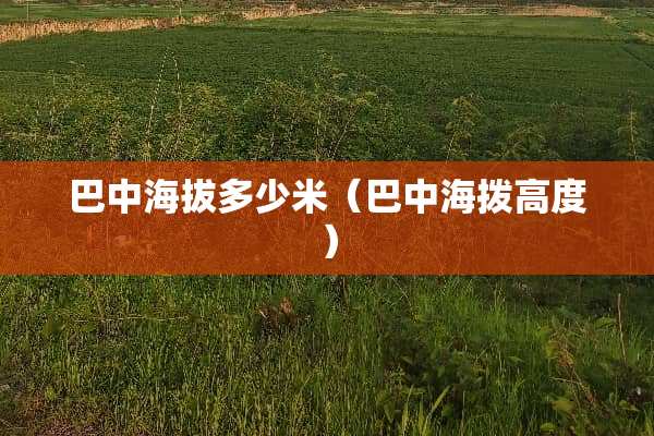 巴中海拔多少米（巴中海拨高度）