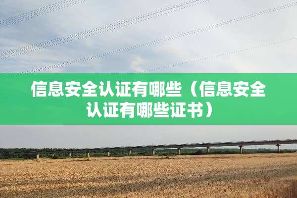 信息安全认证有哪些（信息安全认证有哪些证书）