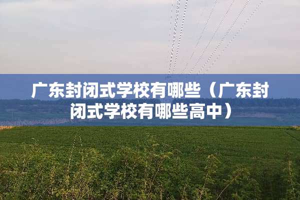 广东封闭式学校有哪些（广东封闭式学校有哪些高中）