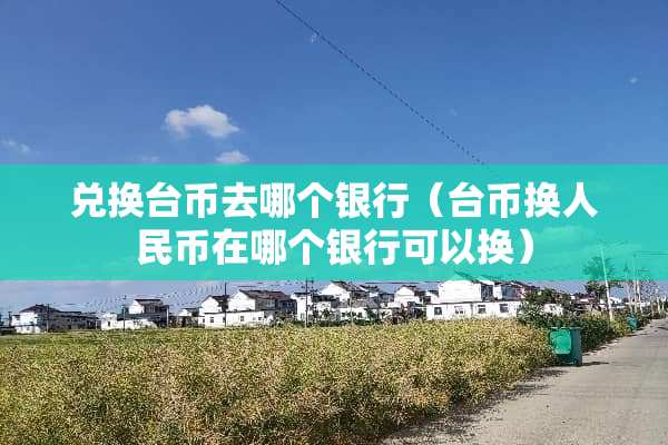 兑换台币去哪个银行（台币换人民币在哪个银行可以换）