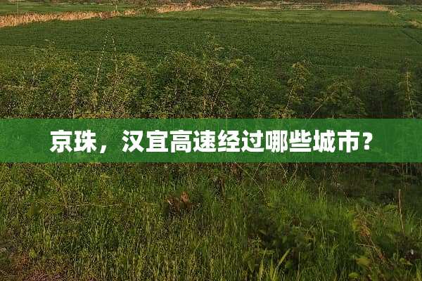 京珠，汉宜高速经过哪些城市？