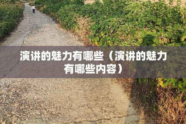 演讲的魅力有哪些（演讲的魅力有哪些内容）
