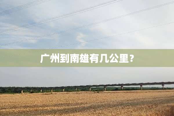 广州到南雄有几公里？