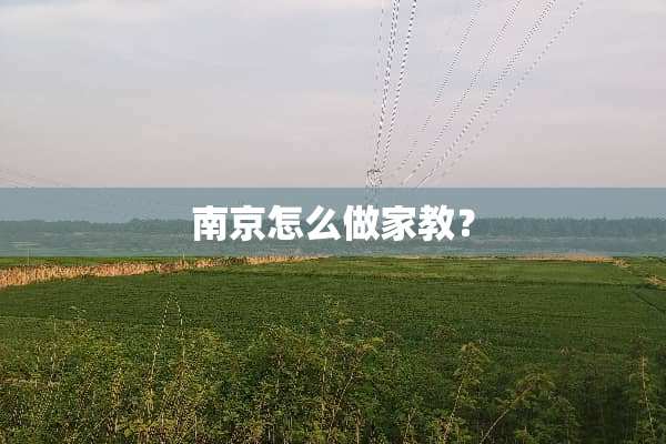 南京怎么做家教？
