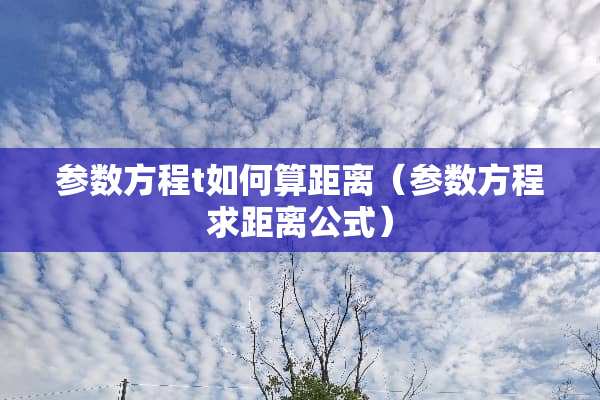 参数方程t如何算距离（参数方程求距离公式）