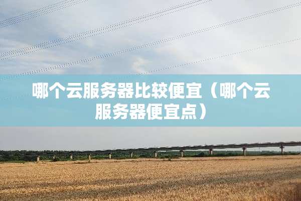 哪个云服务器比较便宜（哪个云服务器便宜点）