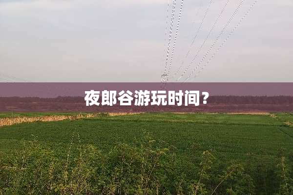 夜郎谷游玩时间？