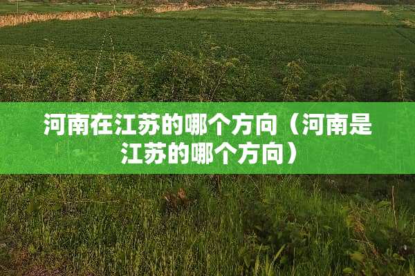河南在江苏的哪个方向（河南是江苏的哪个方向）