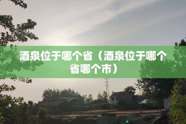 酒泉位于哪个省（酒泉位于哪个省哪个市）