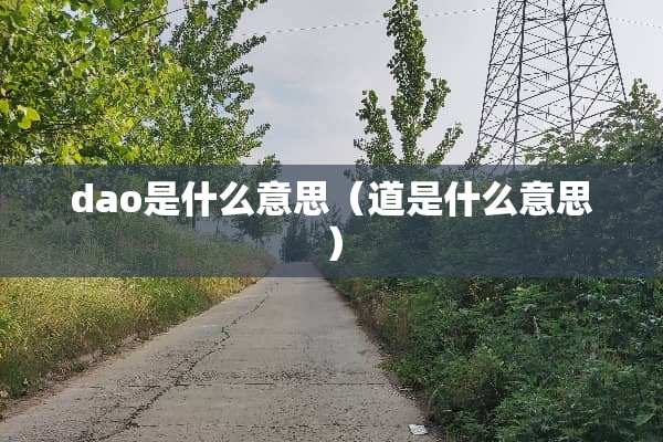 dao是什么意思（道是什么意思）