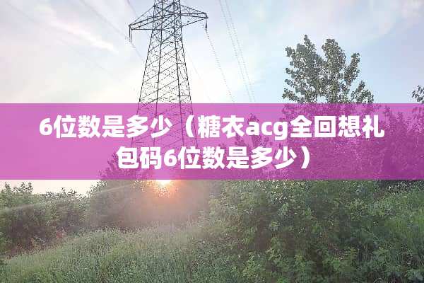 6位数是多少（糖衣acg全回想礼包码6位数是多少）