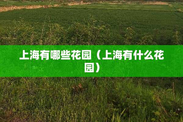 上海有哪些花园（上海有什么花园）