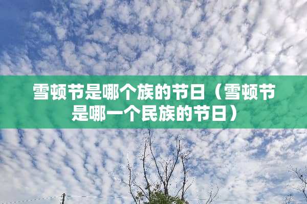 雪顿节是哪个族的节日（雪顿节是哪一个民族的节日）