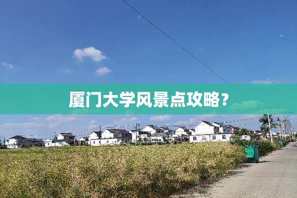 厦门大学风景点攻略？