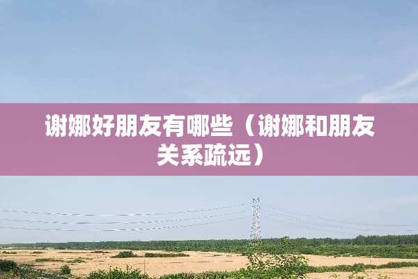 谢娜好朋友有哪些（谢娜和朋友关系疏远）