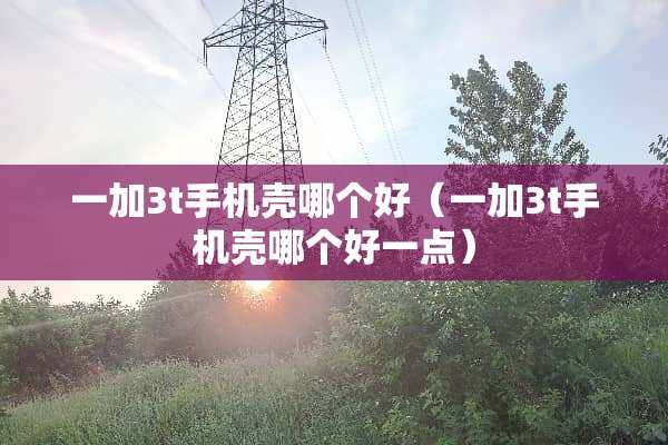 一加3t手机壳哪个好（一加3t手机壳哪个好一点）