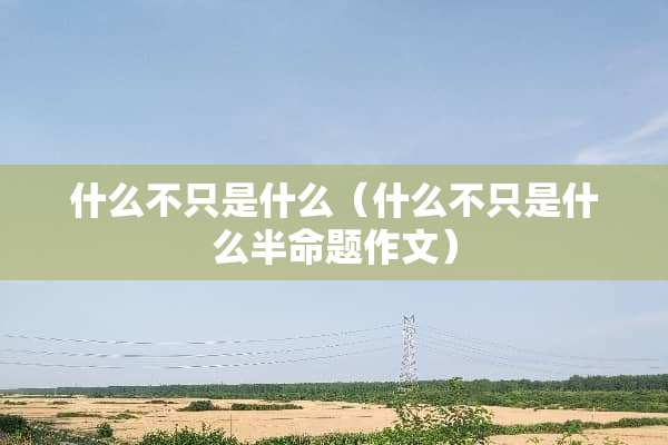 什么不只是什么（什么不只是什么半命题作文）