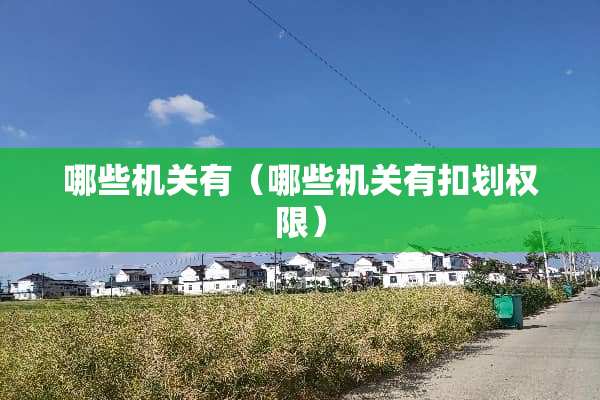 哪些机关有（哪些机关有扣划权限）