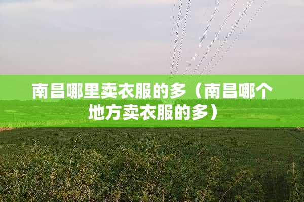 南昌哪里卖衣服的多（南昌哪个地方卖衣服的多）