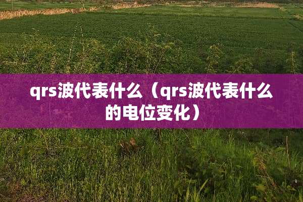 qrs波代表什么（qrs波代表什么的电位变化）