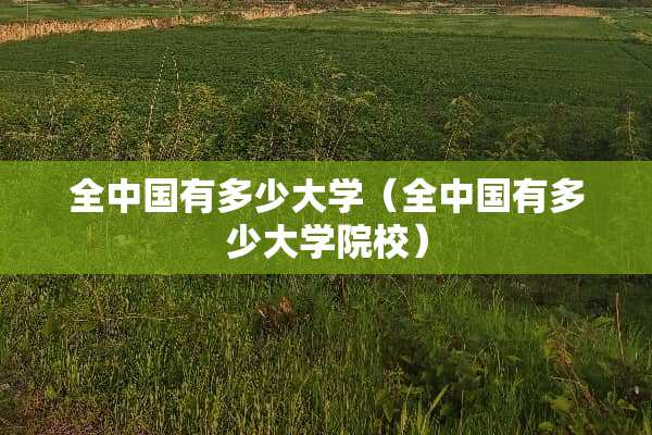 全中国有多少大学（全中国有多少大学院校）