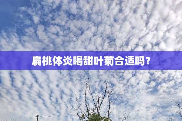 扁桃体炎喝甜叶菊合适吗？