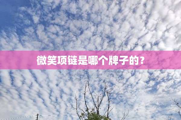 微笑项链是哪个牌子的？