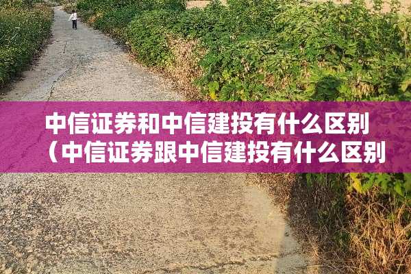 中信证券和中信建投有什么区别（中信证券跟中信建投有什么区别）