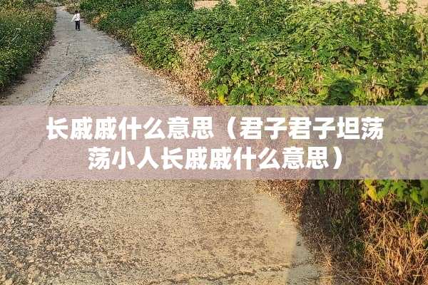 长戚戚什么意思（君子君子坦荡荡小人长戚戚什么意思）