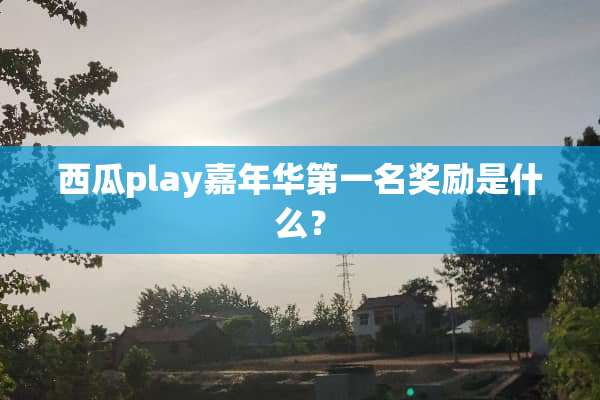 西瓜play嘉年华第一名奖励是什么？