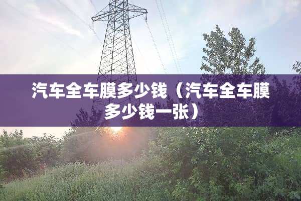 汽车全车膜多少钱（汽车全车膜多少钱一张）