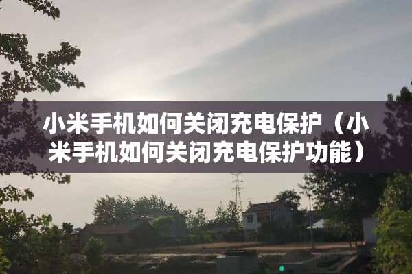 小米手机如何关闭充电保护（小米手机如何关闭充电保护功能）