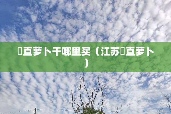 甪直萝卜干哪里买（江苏甪直萝卜）
