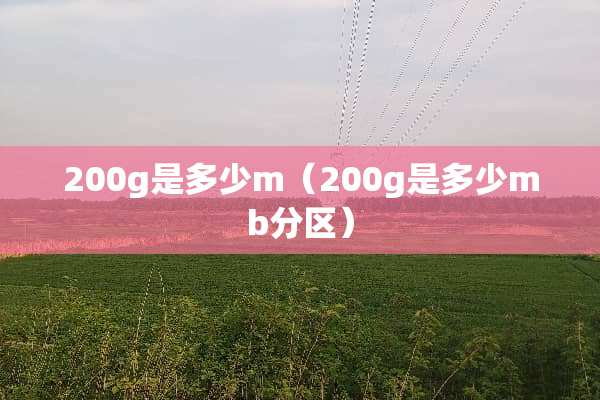 200g是多少m（200g是多少mb分区）