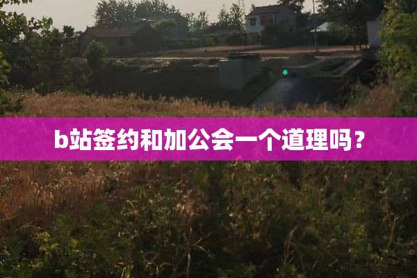 b站签约和加公会一个道理吗？