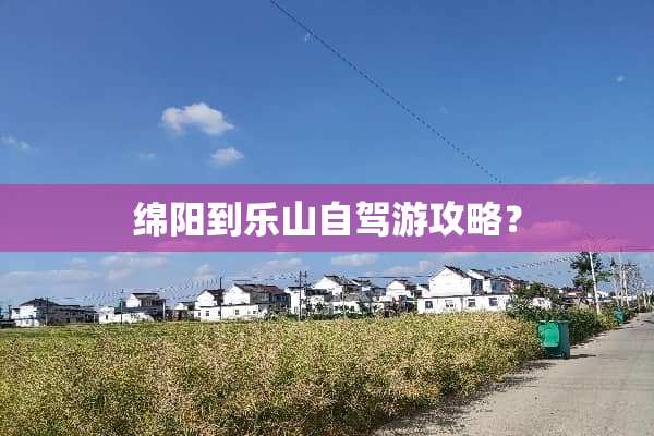 绵阳到乐山自驾游攻略？
