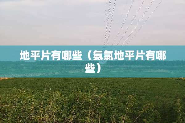 地平片有哪些（氨氯地平片有哪些）