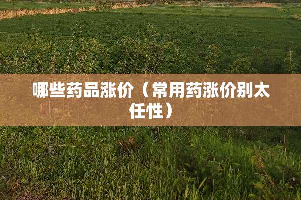 哪些药品涨价（常用药涨价别太任性）