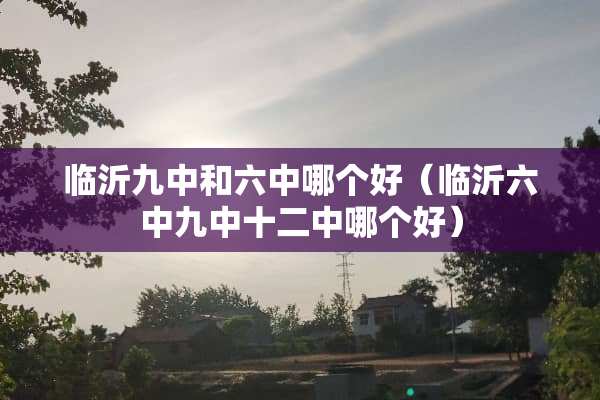 临沂九中和六中哪个好（临沂六中九中十二中哪个好）