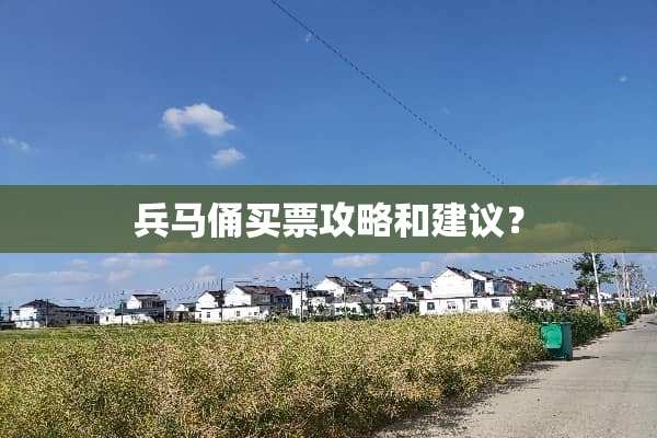 兵马俑买票攻略和建议？