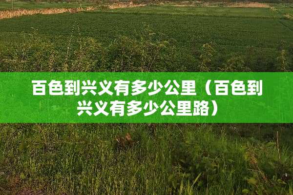 百色到兴义有多少公里（百色到兴义有多少公里路）