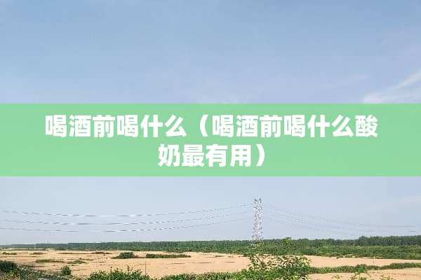 喝酒前喝什么（喝酒前喝什么酸奶最有用）