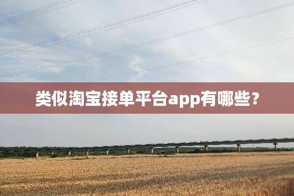 类似淘宝接单平台app有哪些？