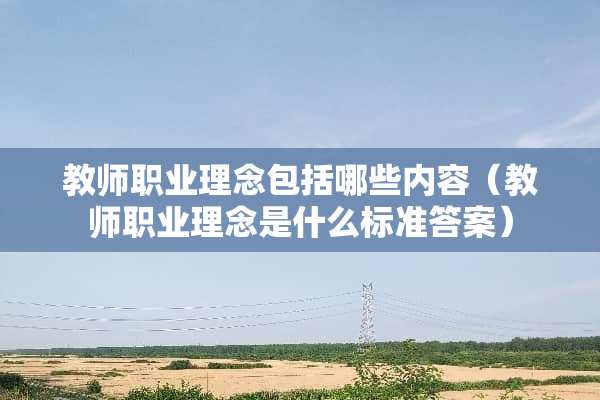 教师职业理念包括哪些内容（教师职业理念是什么标准答案）
